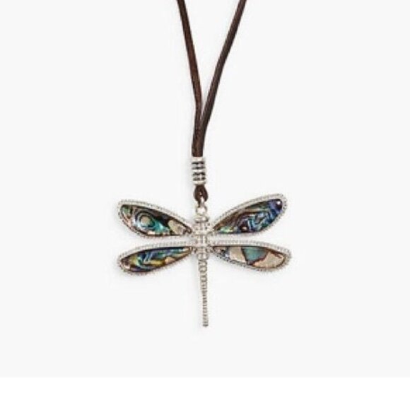 Lucky Brand Dragonfly Pendant Necklace Reversible NWT - Picture 5 of 5